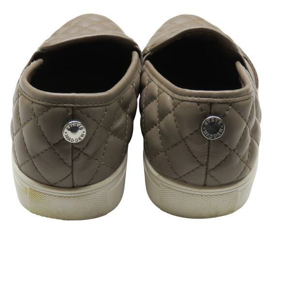 Steve Madden Endell Taupe Leather Quilted Sneakers Size 8 Chunky Platform - Picture 7 of 10